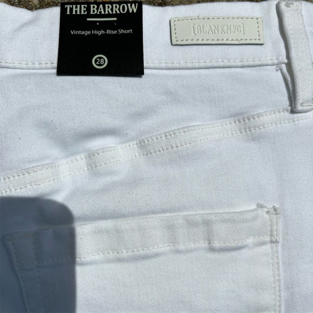 Blank NYC - THE BARROW Denim Shorts white Women's Size 28 Raw Hem - Picture 4 of 7